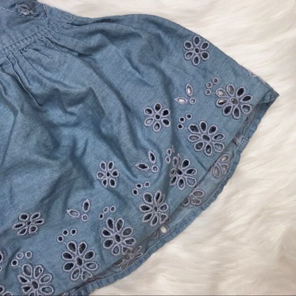 GAP Girls Chambray Eyelet Ruffle Top - Picture 2 of 5